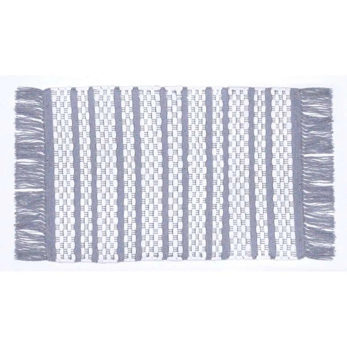 Eileen Recycle Dhurrie With Fringe 90X150Cm - Grey Pan Home