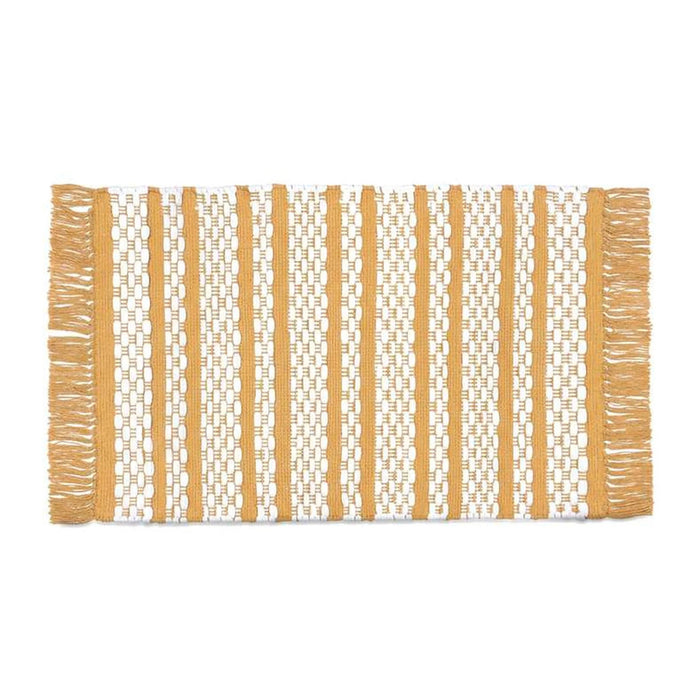 Eileen Recycle Dhurrie With Fringe 90X150Cm - Mustard Pan Home