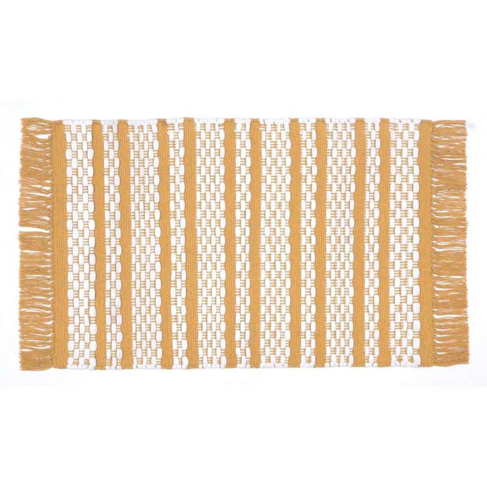 Eileen Recycle Dhurrie With Fringe 90X150Cm - Mustard Pan Home