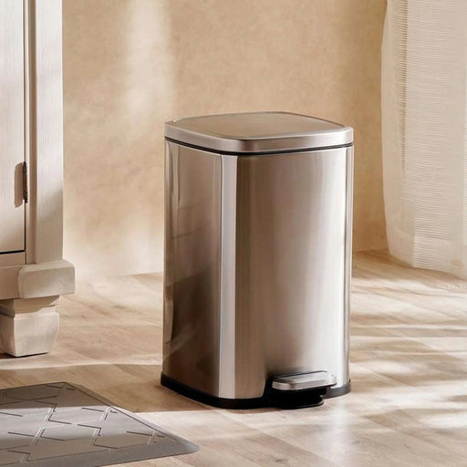 Eko Stella Soft Close Pedal Bin 24.5X30.9X39.8 Cm 12L - Silver Pan Home