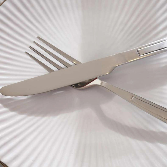 Elaina 24-Piece Cutlery Set - Chrome Pan Home