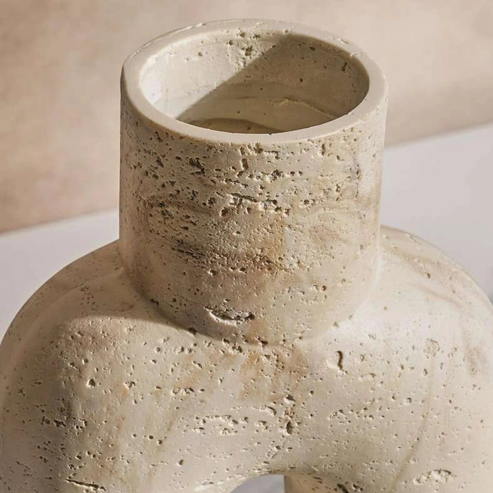 Elara Polyresin Arch Vase 15.5X7.5X25Cm - Beige Pan Home