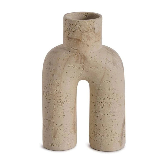 Elara Polyresin Arch Vase 15.5X7.5X25Cm - Beige Pan Home