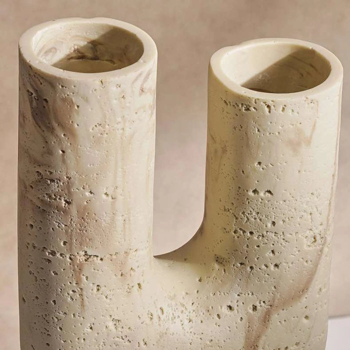 Elara Polyresin Upside Down Vase 19X8X32.5Cm - Beige