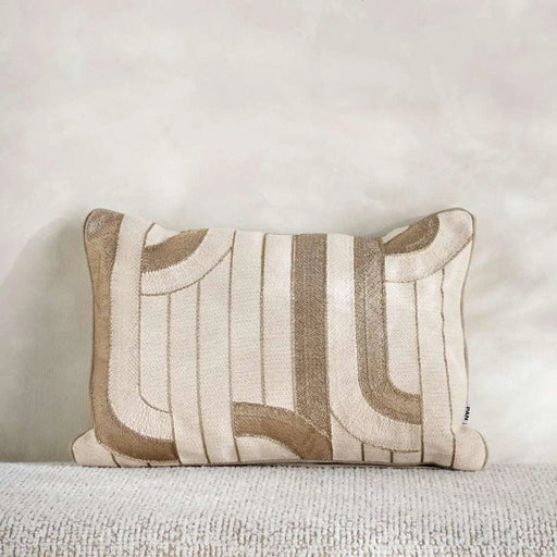Elaris Embroidered Down Alt Filled Cushion 35X50Cm - Gold Pan Home