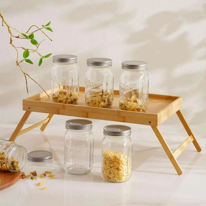 Elazer 6-Piece Glass Jar 950Ml - Clear Pan Home