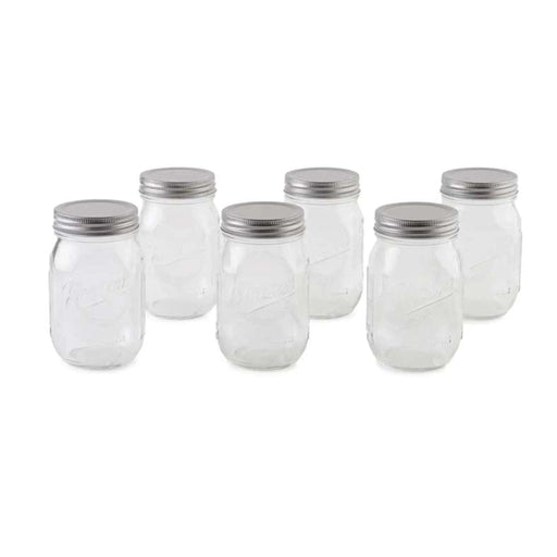 Elazer 6-Piece Glass Jar 950Ml - Clear Pan Home