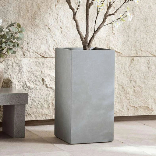 Eldora Polyresin Rectangle Planter 40.5X40.5X81Cm - Grey Pan Home