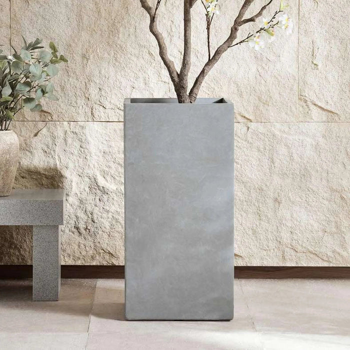 Eldora Polyresin Rectangle Planter 40.5X40.5X81Cm - Grey Pan Home