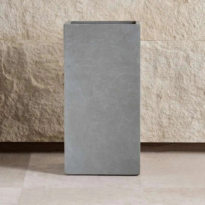 Eldora Polyresin Rectangle Planter 40.5X40.5X81Cm - Grey Pan Home