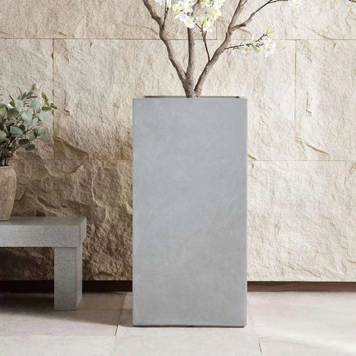 Eldora Polyresin Rectangle Planter 50X50X100.5Cm - Grey Pan Home