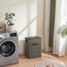 Eleanor Laundry Hamper With Wooden Lid 40X30X55Cm-Grey Pan Home