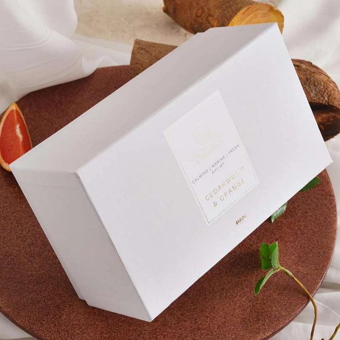 Elegance Cedarwood Orange 100Ml Diffuser And 255Gm Candle Gift Set - Grey