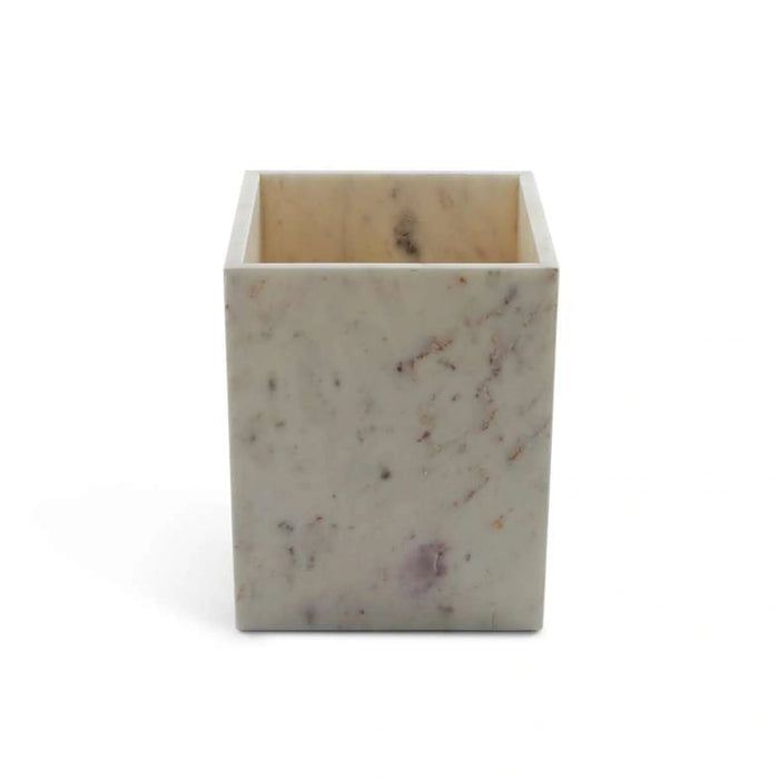 Elegance Marble Waste Bin 19.05X26Cm - White Pan Home