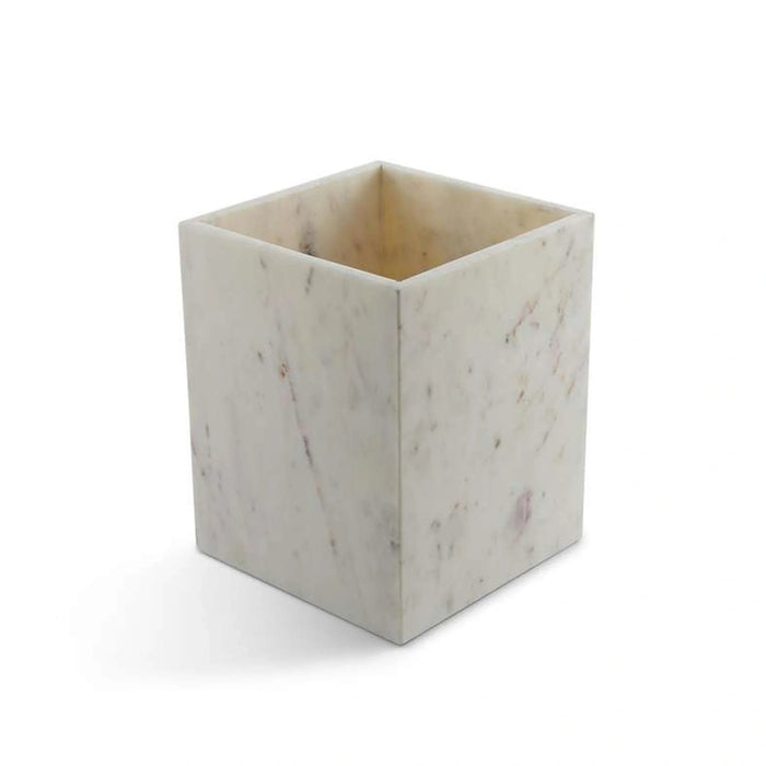 Elegance Marble Waste Bin 19.05X26Cm - White Pan Home