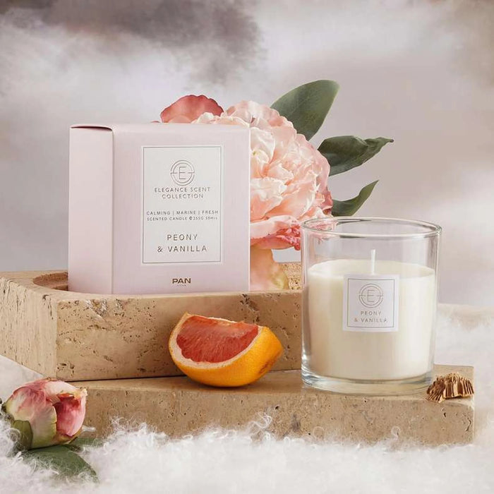 Elegance Peony Vanilla Scented Jar Candle 255Gm - Pink - 50Hrs