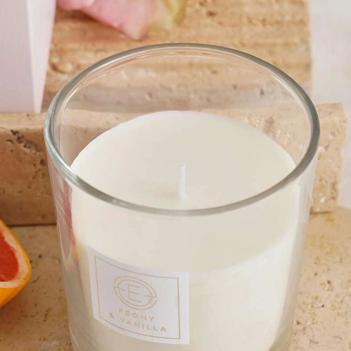 Elegance Peony Vanilla Scented Jar Candle 255Gm - Pink - 50Hrs