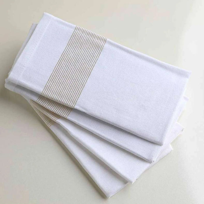 Elegance Stripe 4-Piece Napkin Set 45X45Cm-Gold