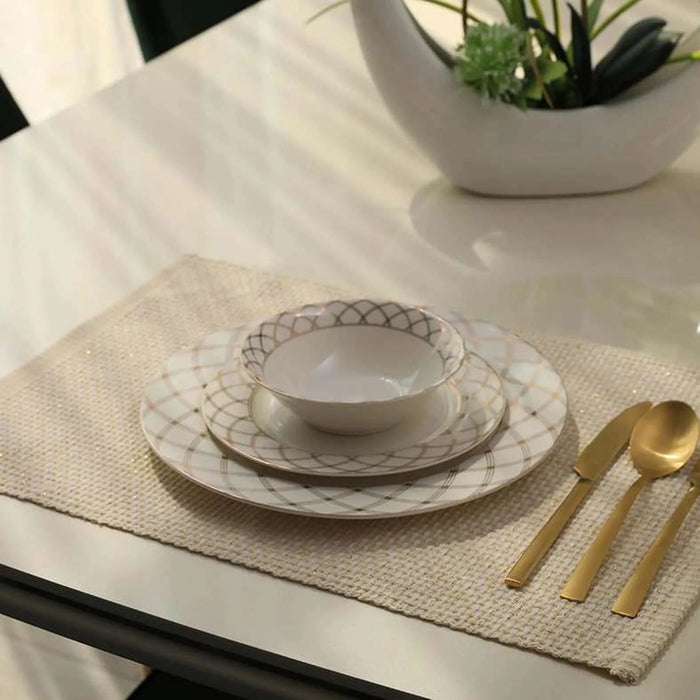 Elegance Textured 4-Piece Placemat Set 33X45Cm-Gold