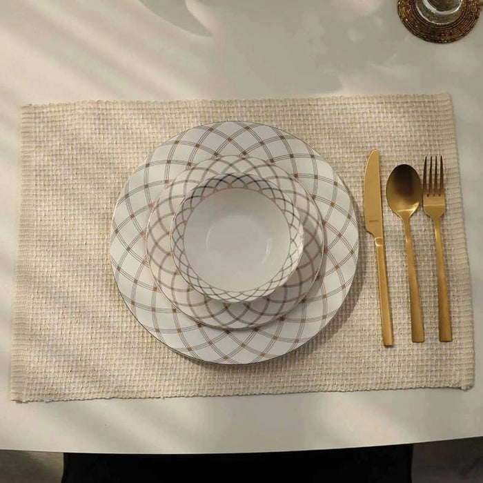 Elegance Textured 4-Piece Placemat Set 33X45Cm-Gold