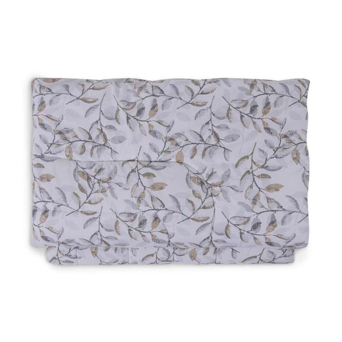 Elegant Flowers Microfiber Comforter 135X220Cm - White/Grey