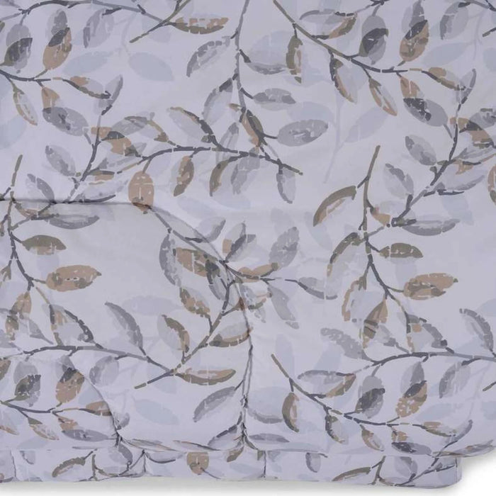 Elegant Flowers Microfiber Comforter 135X220Cm - White/Grey