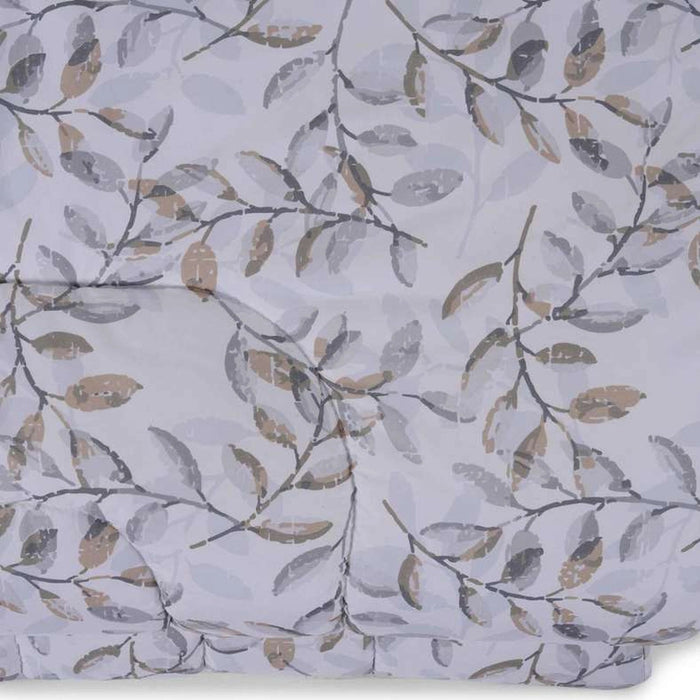 Elegant Flowers Microfiber Comforter - White/Grey Pan Home