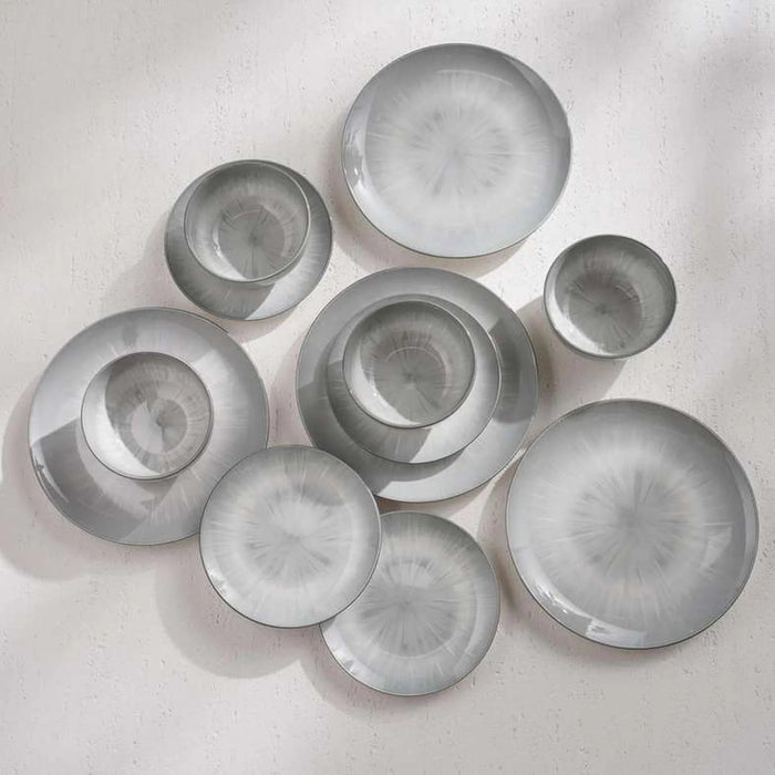 Eleganza 12-Piece Porcelain Dinner Set -Grey Pan Home