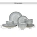 Eleganza 12-Piece Porcelain Dinner Set -Grey Pan Home
