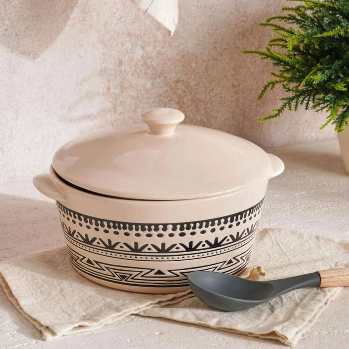 Eleni Ethnic Casserole 2.2L -Black & Beige