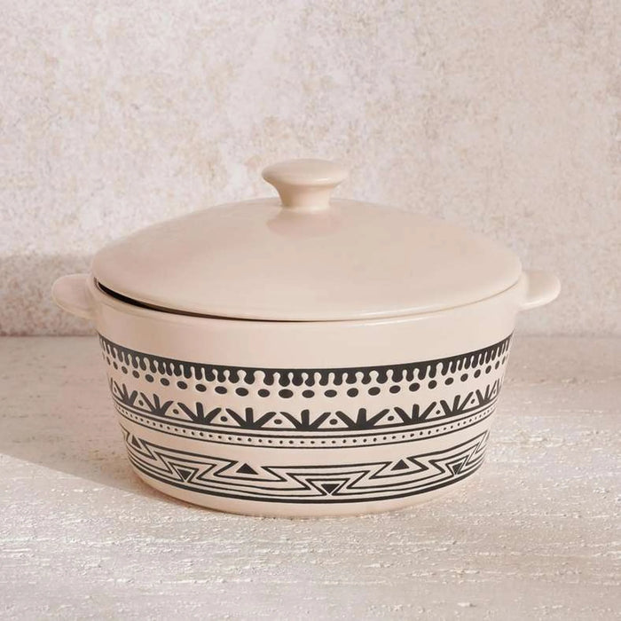 Eleni Ethnic Casserole 2.2L -Black & Beige
