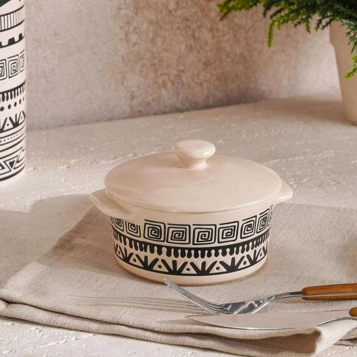 Eleni Ethnic Casserole 280Ml -Black & Beige