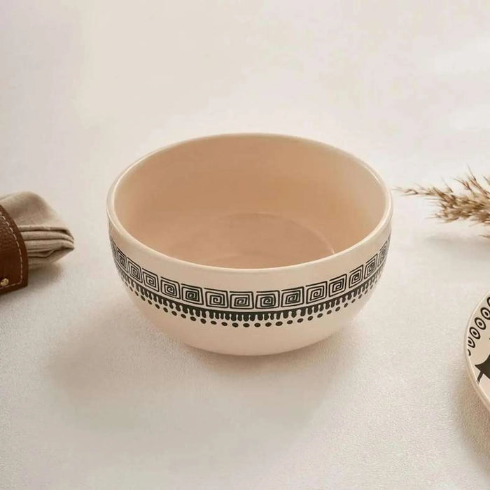 Eleni Ethnic Cereal Bowl Dia15.2X7.6Cm -Black & Beige