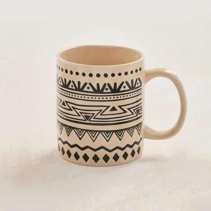 Eleni Ethnic Mug 300Ml -Black & Beige