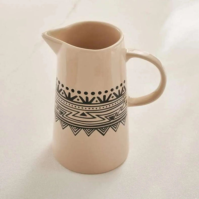 Eleni Ethnic Pitcher 1L -Black & Beige Pan Home