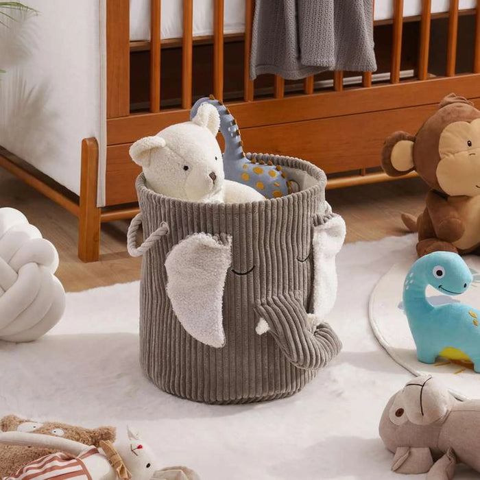 Elephant Storage Basket Dia 29X31Cm - Grey
