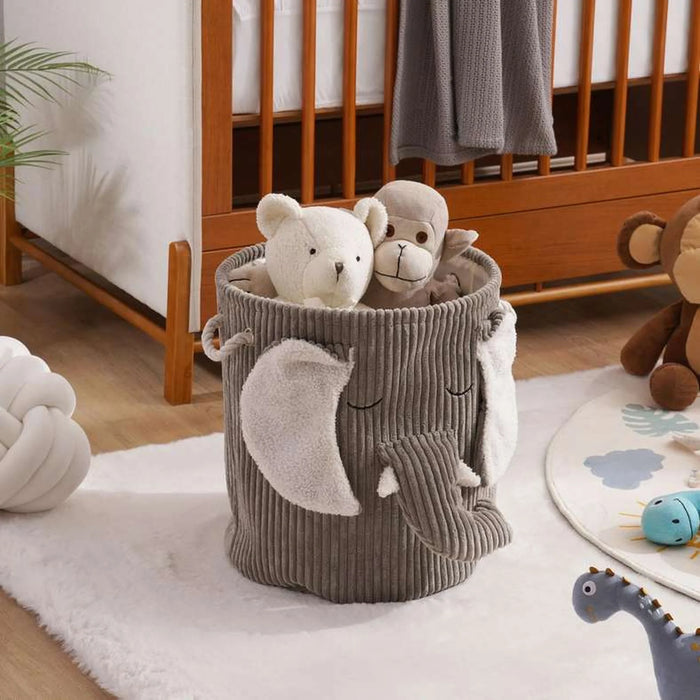 Elephant Storage Basket Dia 33X35Cm - Grey
