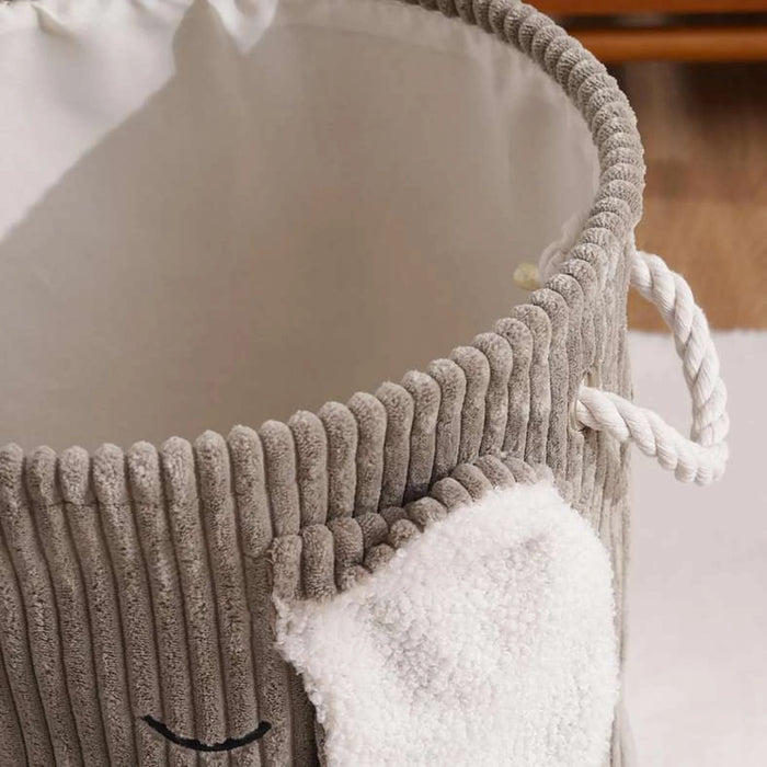 Elephant Storage Basket Dia 33X35Cm - Grey