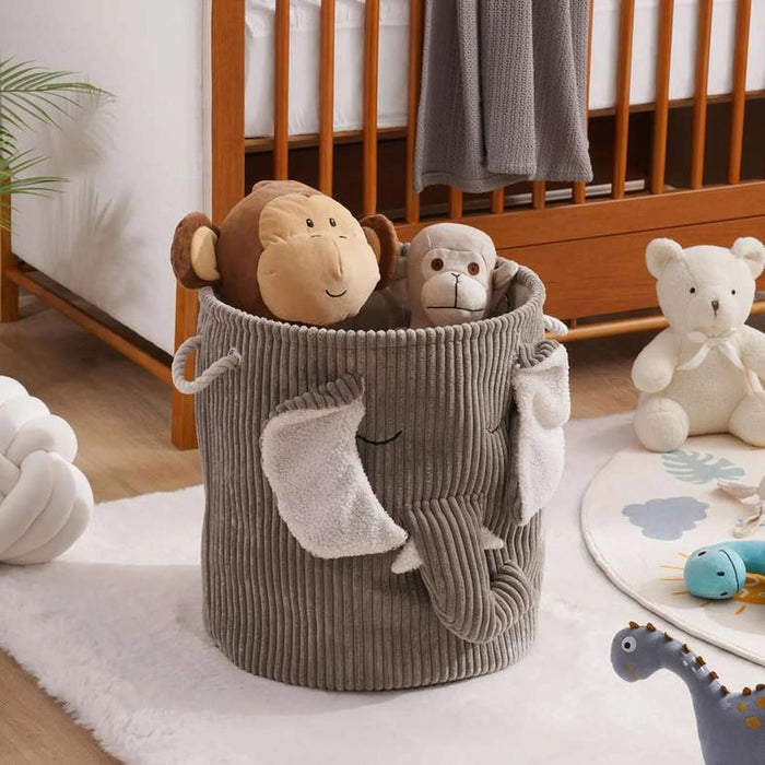 Elephant Storage Basket Dia 46X40Cm - Grey