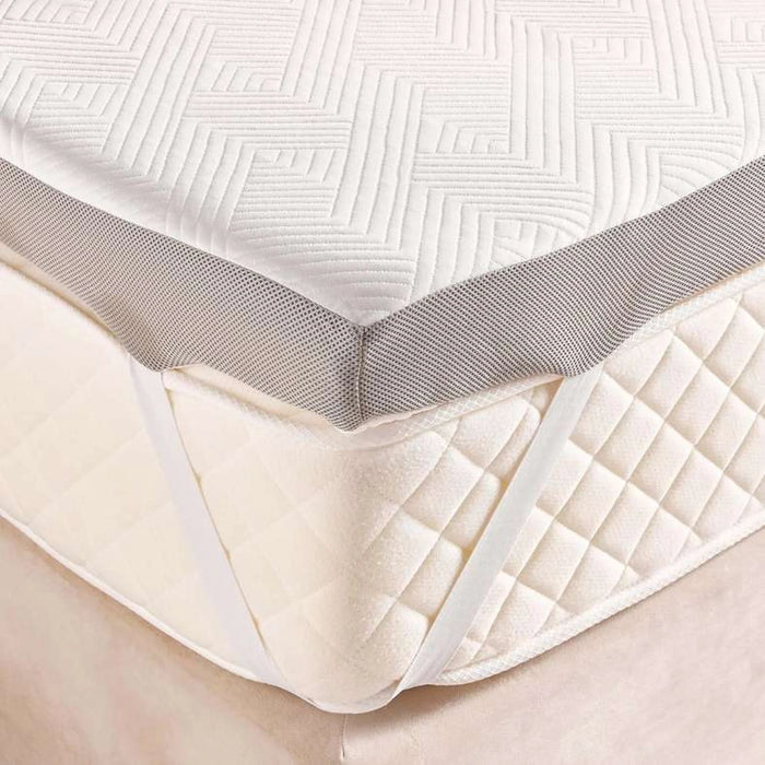 Elevate Extra Plush Dual Memory Foam Full Mattress Topper  120X200+10Cm - White