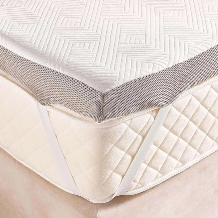 Elevate Extra Plush Dual Memory Foam Queen Mattress Topper 160X200+10Cm - White Pan Home