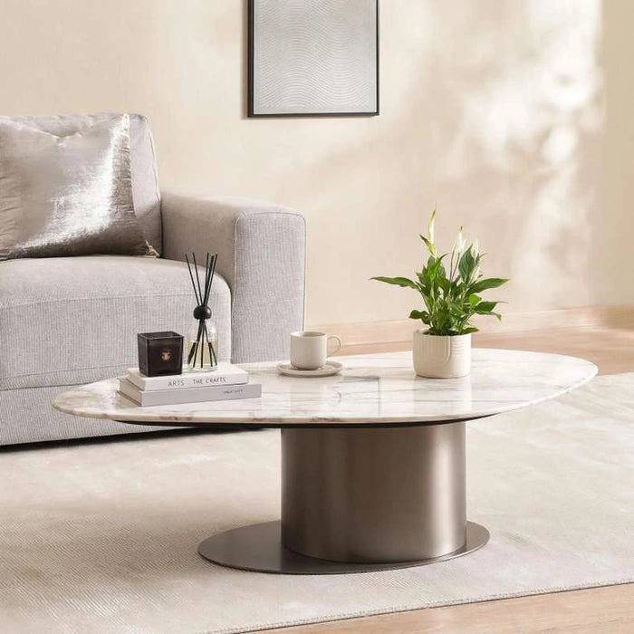 Eli Coffee Table Marble Large - White Gold