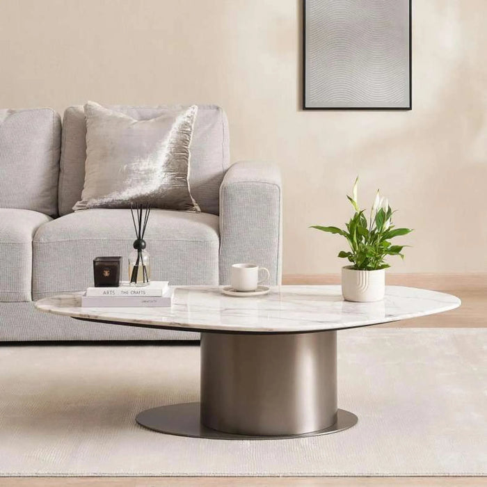 Eli Coffee Table Marble Large - White Gold