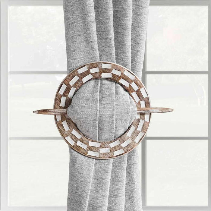 Elias Round Wooden Tie Back-17Cm- Natural