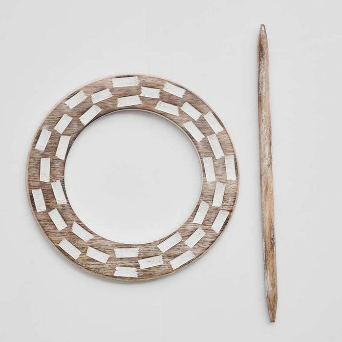 Elias Round Wooden Tie Back-17Cm- Natural
