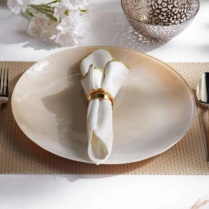 Elio Glass Charger Plate Dia32X1.5Cm -Cream