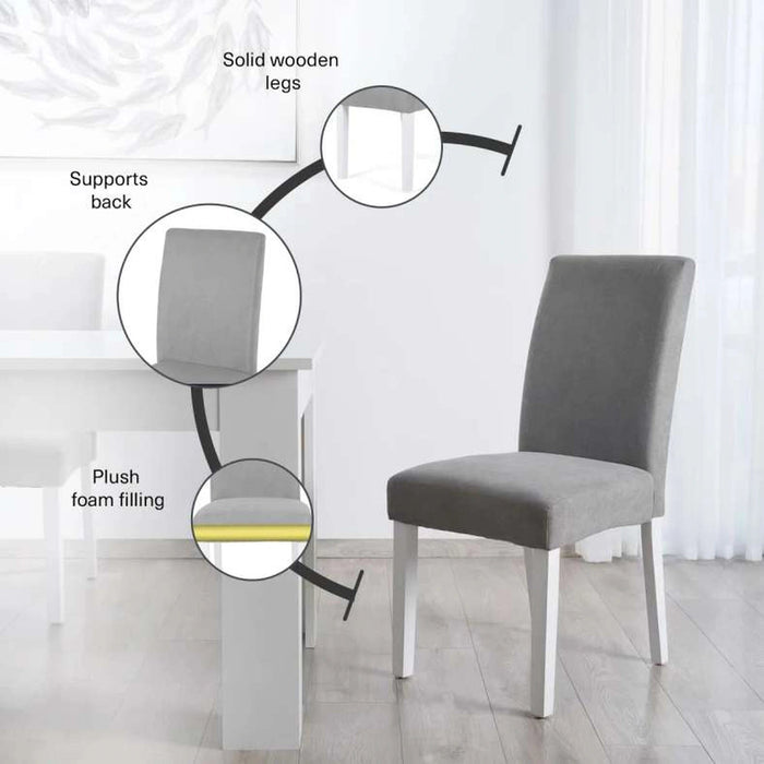 Elke Dining Chair - Grey White Pan Home