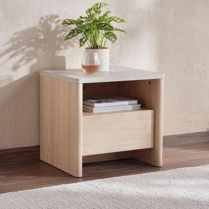 Ellery Night Stand With 1 Drawer - Natural Pan Home