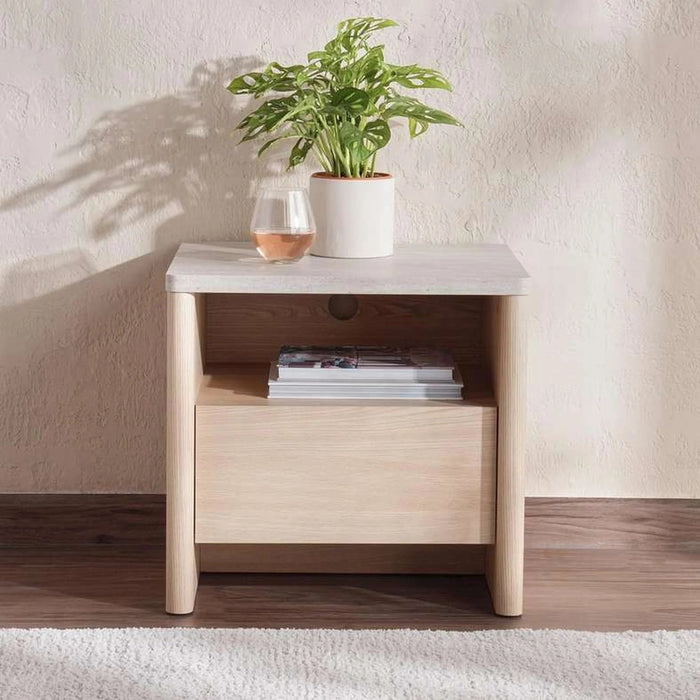 Ellery Night Stand With 1 Drawer - Natural Pan Home