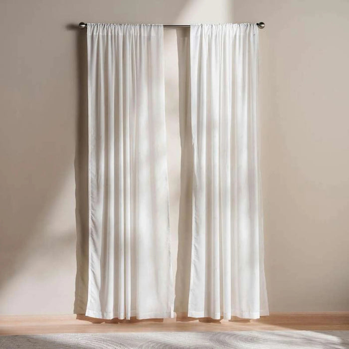 Ellington Foil Organza Sheer 2 Piece Curtain Set 135X240Cm - Gold Pan Home